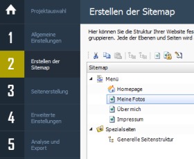 WebSite x5: die eigene Webseite mit einer Sitemap strukturieren