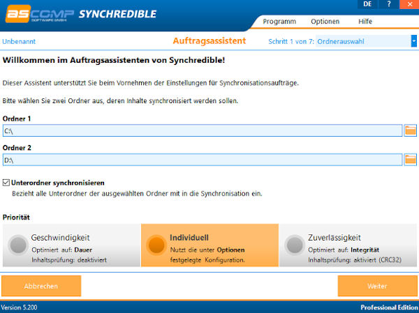 Synchredible - Ordner und Laufwerke synchronisieren