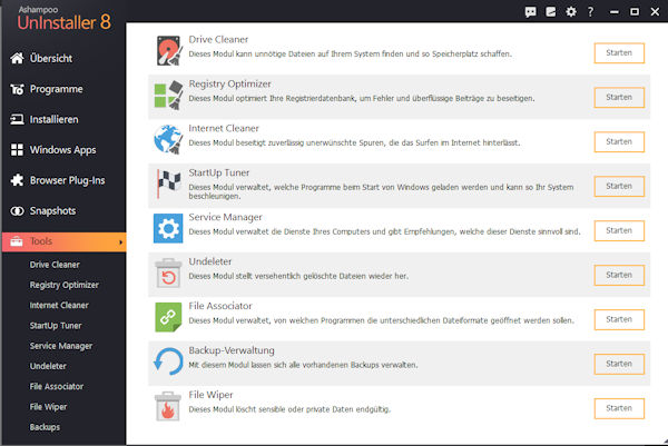 ashampoo uninstaller 8 tools