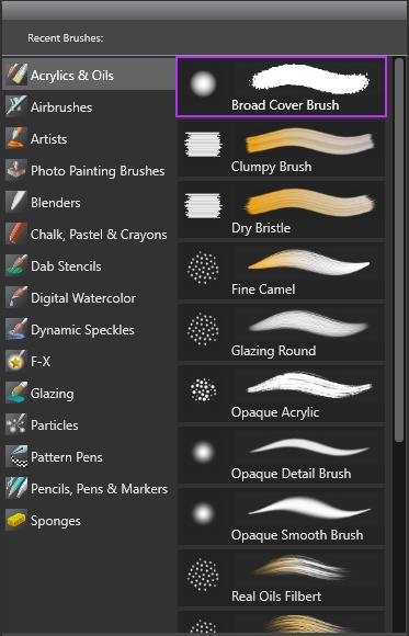 Corel Painter Essentials 7 Pinsel Vorschau